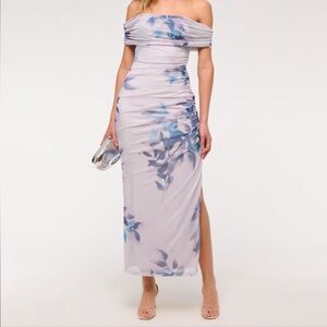 Abercrombie & Fitch Mesh Draped Midi Dress